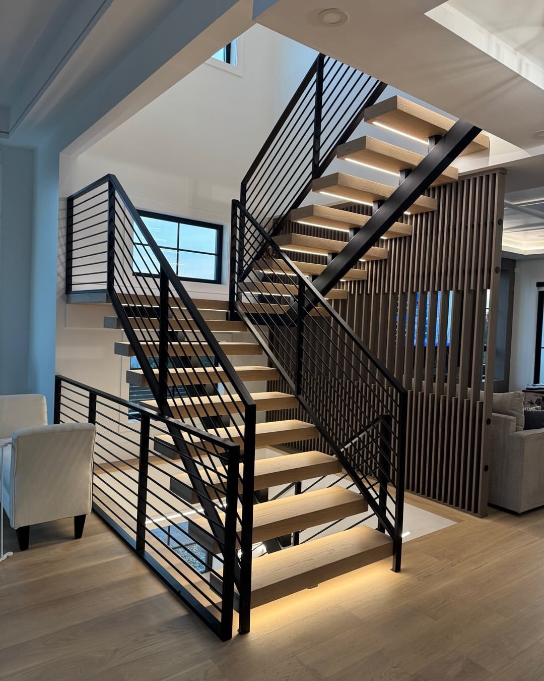 Open riser staircase
